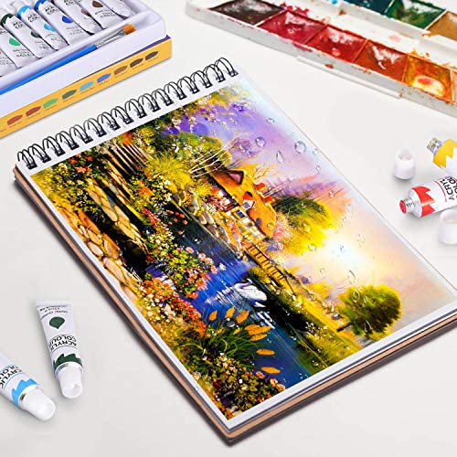 Kit de 12 Pinturas Acrílicas, Buluri Pintura Acrílica 12 ml Tubos con 3 Pinceles, Pintura Acrilica Manualidades, Pinturas Para Lienzo, Papel, Madera, Cerámica, Telas y Manualidad