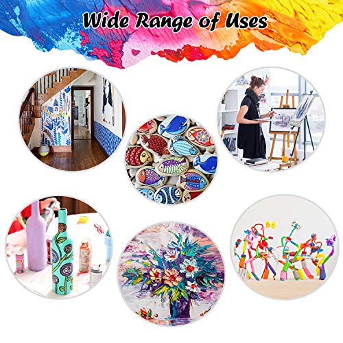 Kit de 12 Pinturas Acrílicas, Buluri Pintura Acrílica 12 ml Tubos con 3 Pinceles, Pintura Acrilica Manualidades, Pinturas Para Lienzo, Papel, Madera, Cerámica, Telas y Manualidad