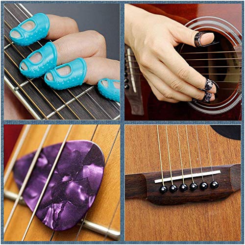 Kit de Accesorios de Guitarra,Incluye Afinador de Guitarra,Púas Para Guitarra,Capo,Cuerdas para Guitarra Acústica,Pasadores de Puente,Protector de Dedos Guitarra(72Pcs)