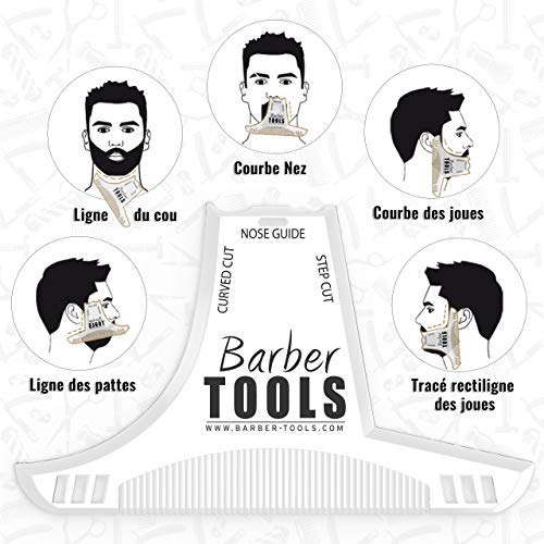 Kit de afeitado para barba | Accesorios profesionales para barba & bigote, peine plantilla + tijeras para barba + peine llavero desplegable
