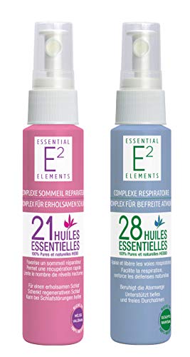 Kit de bienestar : Spray Reparador de Sueño con 21 aceites esenciales Spray Respiratorio con 28 aceites esenciales VEGAN