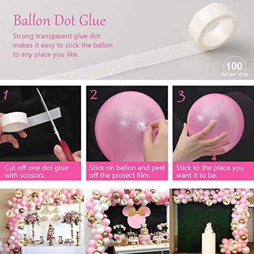 Kit de guirnalda de globos Arch, AivaToba 6 pies de largo 115 piezas Globos de oro blanco rosa Paquete de arco para niña Cumpleaños Baby Shower Despedida de soltera Decoraciones de la boda