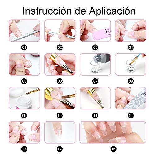 Kit de Herramientas para Decoración de Uñas 3pcs Uñas Pinceles Líquido 120ml Manicura Kit