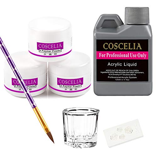 Kit de Herramientas para Decoración de Uñas 3pcs Uñas Pinceles Líquido 120ml Manicura Kit