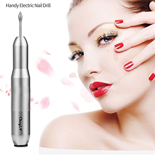 Kit de Manicura Eléctrico，Pulidor de Una，El Reparador De Uñas Portátil Usb, Una Variedad de Accesorios, Elimina Rápidamente el Esmalte de Uñas - Plateado