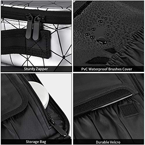 Kit de Maquillaje Neceser Make Up Bolso de Cosméticos Portable Organizador Maletín para Maquillaje Maleta de Makeup Profesional Cuero de la PU(Blanco)