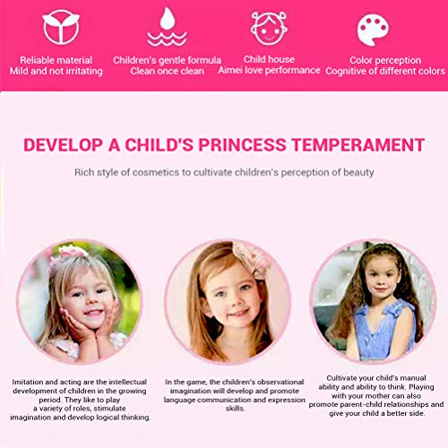 Kit de Maquillaje Para Niños, Niñas, Cosméticos para Niños, Juego de Maquillaje de Princesa, Kitty en Forma de Lindo Gatito, Lápiz Labial y Sombra de Ojos, Maquillaje Lavable, Regalo Para Niñas