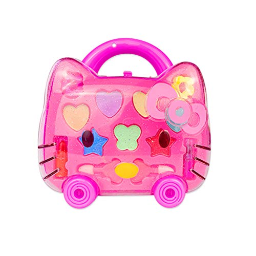 Kit de Maquillaje Para Niños, Niñas, Cosméticos para Niños, Juego de Maquillaje de Princesa, Kitty en Forma de Lindo Gatito, Lápiz Labial y Sombra de Ojos, Maquillaje Lavable, Regalo Para Niñas