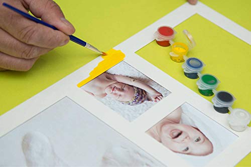 Kit de marco para huellas de bebe de Arcilla y Tinta-molde de letras y numeros con 6 tintas y pincel.Marco fotos bebe de madera y cristal acrilico.Ideal regalos y bautizo.Quickly Smile