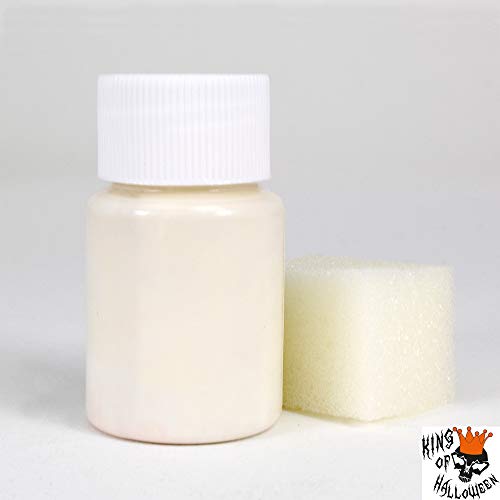 Kit de Zombi con lentillas Blancas de Contacto, Leche de látex y Sangre-Halloween Maquillaje Conjunto