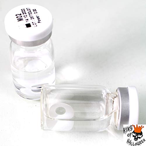 Kit de Zombi con lentillas Blancas de Contacto, Leche de látex y Sangre-Halloween Maquillaje Conjunto