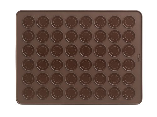 Kit para macarons, Bandeja de horno/molde de silicona + 1 dispensador + 3 boquillas, color marrón by RIVENBERT
