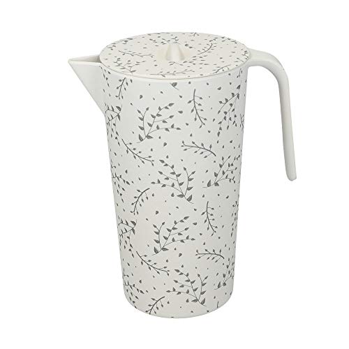 KitchenCraft Natural Elements Jarra de Agua de bambú con Tapa, Fibra