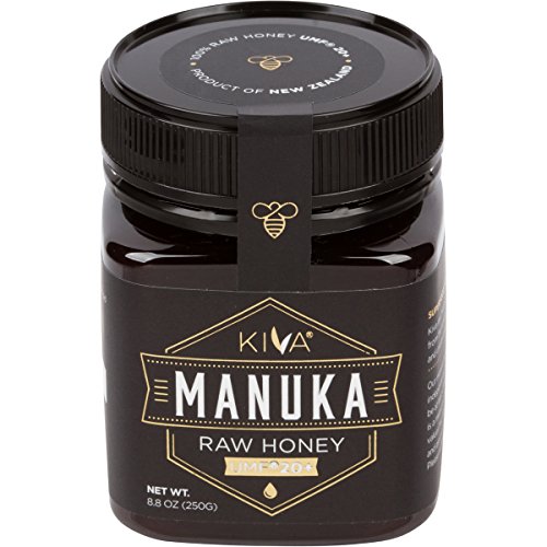 Kiva Miel de Manuka pura (Nueva Zelanda) UMF 20+ certificado, 250 gramos.