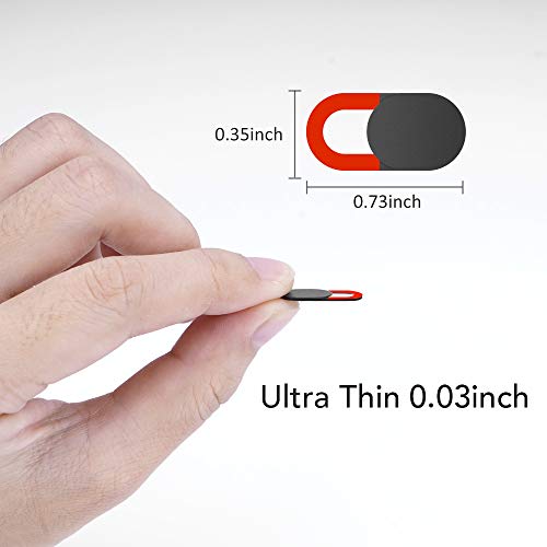 KIWI design Tapa Webcam 6 Pack, Cubierta Webcam Cover Tapar Camara Portatil con un Paño Limpio para PC iPhone Laptop iPad Smartphone (4 Negro, 2 Blanco)