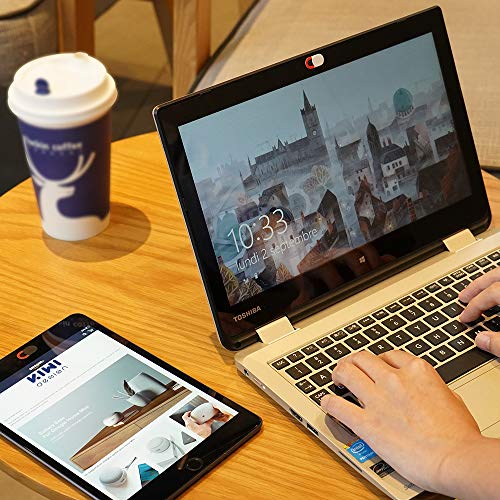 KIWI design Tapa Webcam 6 Pack, Cubierta Webcam Cover Tapar Camara Portatil con un Paño Limpio para PC iPhone Laptop iPad Smartphone (4 Negro, 2 Blanco)
