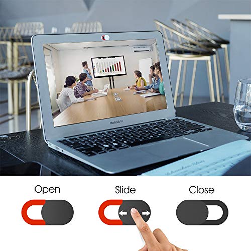 KIWI design Tapa Webcam 6 Pack, Cubierta Webcam Cover Tapar Camara Portatil con un Paño Limpio para PC iPhone Laptop iPad Smartphone (4 Negro, 2 Blanco)