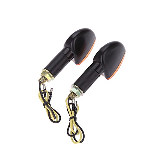 KKmoon 4Pcs Luz Senal de Giro Indicator Faros Intermitentes Delanteros 12V para Motocicleta,Luz de Color Ambar