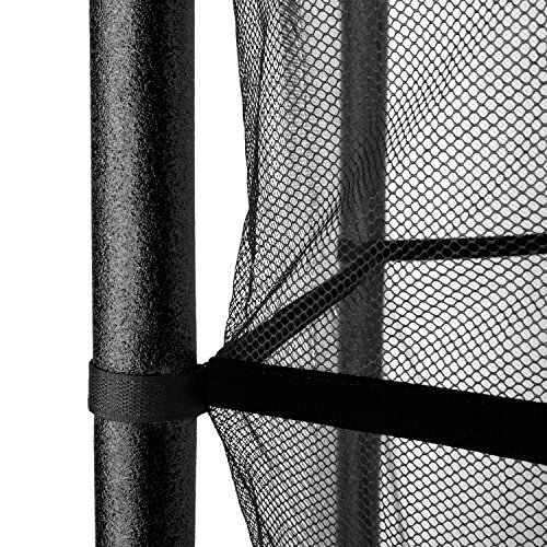 Klarfit Rocketkid cama elástica infantil (140 cm de diámetro, red de seguridad, apta para exterior o interior, peso máximo 50 kg, varillas acolchadas, gran estabilidad) - negro