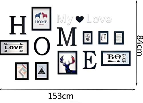 KLDX Marco Madera Foto Muro, Creativa Moderna Simple Salón Restaurante Club Foto Marco Colgante Pared Decoración Combinada Dimensional Barra De Efecto Visual Decoración hogareña