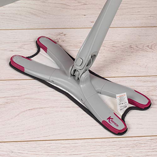 Kleeneze KL062475EU Extendable Self-Wringing, Grey/Pink, Rosa/Gris, X- Shape Twist Mop