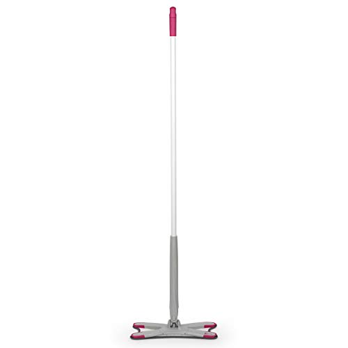 Kleeneze KL062475EU Extendable Self-Wringing, Grey/Pink, Rosa/Gris, X- Shape Twist Mop