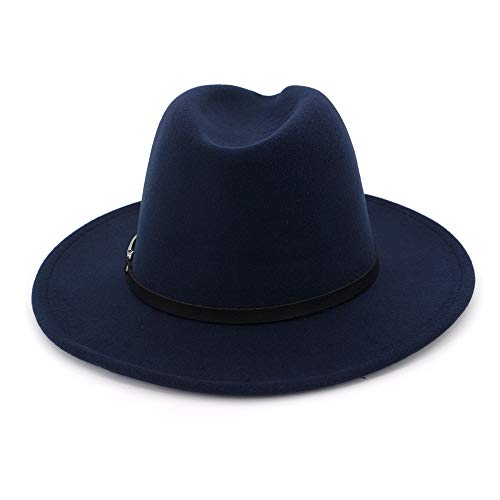 KNNSYZ Americana 60cm Sombrero de Lana Retro ala Plana Sombrero de ala Grande Pareja Sombrero Caqui 60cm