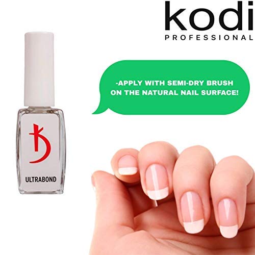 KODI Ultrabond Professional Nail Primer - Prebase de uñas natural no ácida de 12 ml - Primer para uñas acrílicas - Gel de esmalte - Gel de uñas - Adherencia mejorada - Evita el levantamiento