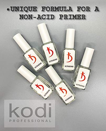 KODI Ultrabond Professional Nail Primer - Prebase de uñas natural no ácida de 12 ml - Primer para uñas acrílicas - Gel de esmalte - Gel de uñas - Adherencia mejorada - Evita el levantamiento