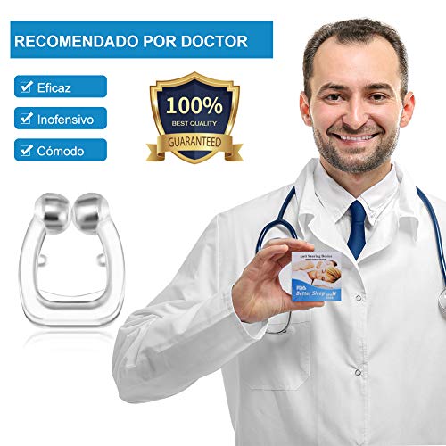 Koiteck Antironquidos Clip Nasal Magnético, Dilatador Nasal para Detener los Ronquidos, Facilitar la Respiración y Dormir Cómodo, 3 Piezas