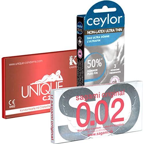 kondomotheke® Latex Free Selection 3E - 3x condones sin latex (Ceylor, Kamyra, Sagami)