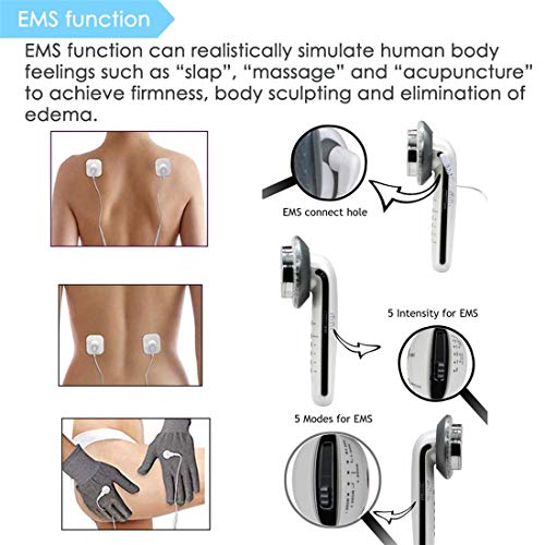 Konnison 6 en 1 Cuerpo EMS Que Adelgaza el masajeador para la máquina de pérdida de Peso de la Pierna del Brazo con Almohadillas de EMS Dispositivo de Belleza de vibración masajeador de luz Azul roja