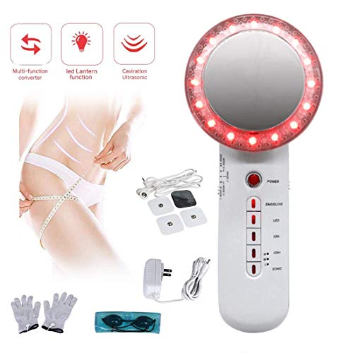 Konnison 6 en 1 Cuerpo EMS Que Adelgaza el masajeador para la máquina de pérdida de Peso de la Pierna del Brazo con Almohadillas de EMS Dispositivo de Belleza de vibración masajeador de luz Azul roja