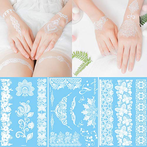 KOOSUFA Tatuajes temporales, resistentes al agua, metalizados, tatuajes adhesivos, 12 hojas, tatuajes falsos en oro, plata con más de 100 diseños para mujeres, chicas, body Art