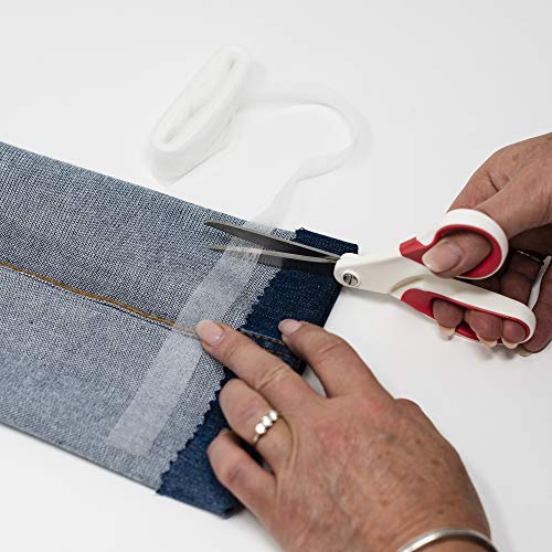 Korbond 110041 Cinta Termoadhesiva para dobladillos, para Pegar Tela y Hacer Manualidades sin Coser, ideal para Orillas, Pantalones, Vaqueros, Parches y Uniformes, 2 cm x 10 m, White