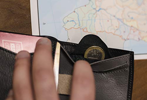 KOSETI - Cartera Hombre Negra | Tarjetero, Billetero, Monedero | Fabricada en España | Piel de Vacuno Autentica | Premium | 12 Tarjetas | Protección RFID y NFC | Realizada por Artesanos de Ubrique
