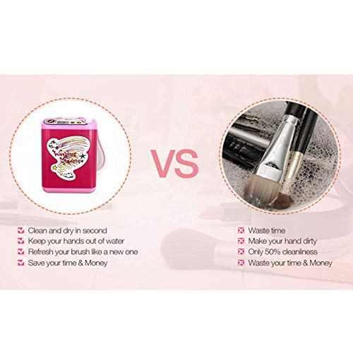 Kostoo - Limpiador de brochas de maquillaje eléctrico con forma de lavadora, limpiador de brochas de maquillaje, seca en profundidad y recupera la forma automáticamente.