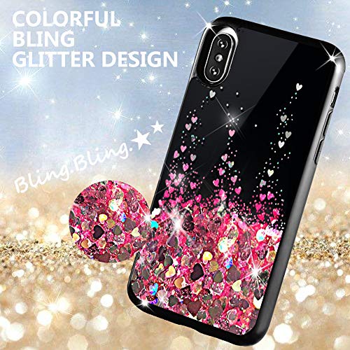 KOUYI Funda iPhone XS MAX,Amor Brillo Liquida Bling Cubierta Flowing Liquid diseño Creativo Arenas Movedizas TPU Fundas Telefono Movil Carcasas para iPhone XS MAX (6,5 Pulgadas) (Rojo)