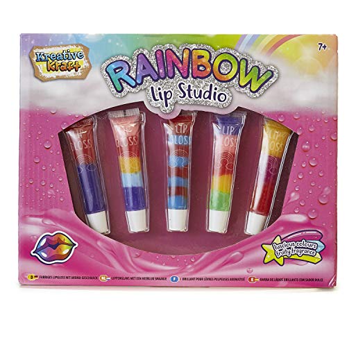 KreativeKraft Set De Brillos de Labios para Niñas, Incluye 5 Barras De Balsamo Labial, Kit Maquillaje para Niña, Regalos Originales para Niñas Adolescentes De Todas Las Edades