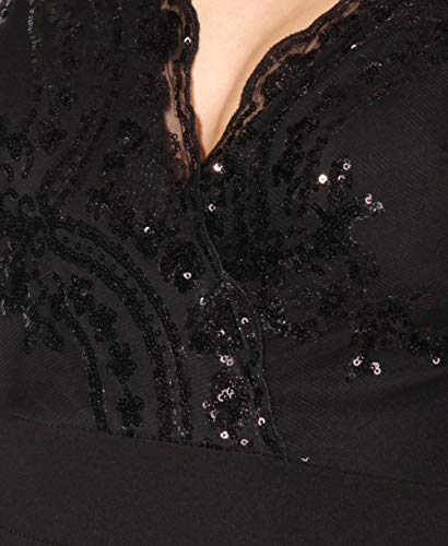 KRISP Mono Mujer Invitada Boda Elegante Fiesta Noche Tallas Grandes Pitillo Vestir, (Negro (5747), XL), 5747-BLK-XL