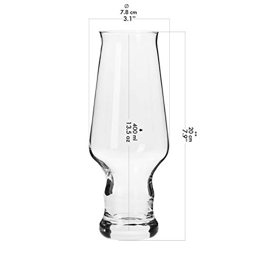 Krosno Copas de Cerveza Artesana IPA | Conjunto 6 Piezas | 400 ML | Splendour Collection Uso en Casa, Restaurante y en Fiestas | Apto para Microondas y Lavavajillas