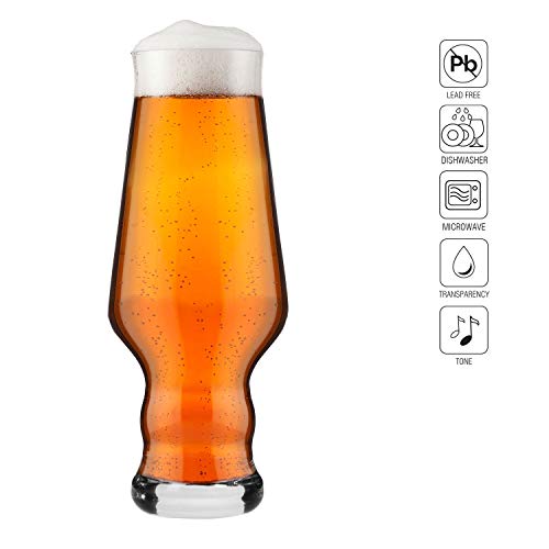 Krosno Copas de Cerveza Artesana IPA | Conjunto 6 Piezas | 400 ML | Splendour Collection Uso en Casa, Restaurante y en Fiestas | Apto para Microondas y Lavavajillas