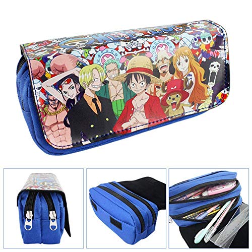 Kroy Pecoed Japonés Anime Estuche, Gran Capacidad Lápiz Organizador con Cremallera Pluma Bolsa Escuela Material de Oficina Suministros para Niños Niños Adolescentes y Anime Ventiladores - One Piece 02