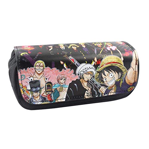 Kroy Pecoed Japonés Anime Estuche, Gran Capacidad Lápiz Organizador con Cremallera Pluma Bolsa Escuela Material de Oficina Suministros para Niños Niños Adolescentes y Anime Ventiladores - One Piece 02