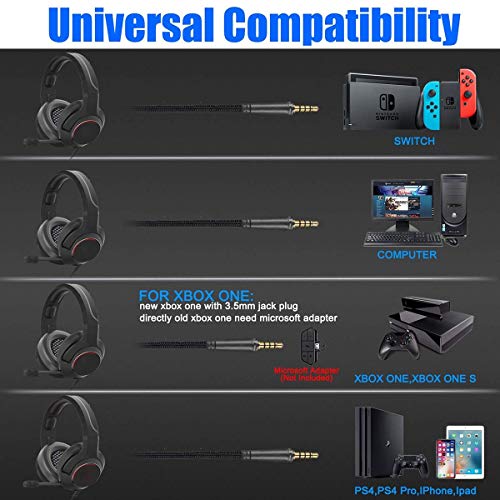 KTZAJO - Auriculares para juegos de gama alta, PS4, auriculares para Xbox One, auriculares para PC, auriculares estéreo de 3,5 mm con micrófono para Nintendo Switch, camuflaje blanco (color azul).