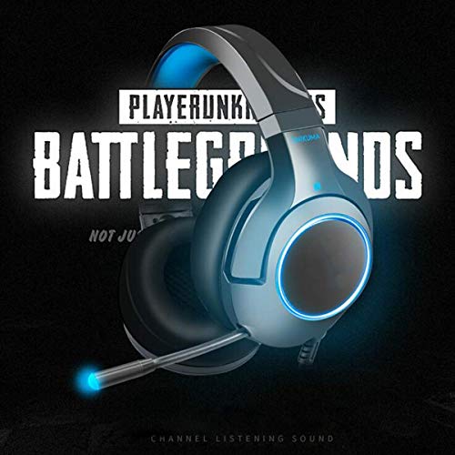 KTZAJO - Auriculares para juegos de gama alta, PS4, auriculares para Xbox One, auriculares para PC, auriculares estéreo de 3,5 mm con micrófono para Nintendo Switch, camuflaje blanco (color azul).