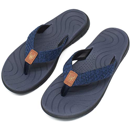 KuaiLu Chanclas Mujer Verano Playa Piscina Comodas Piel Sandalias Planas Caminar Ortopedicas Zapatos