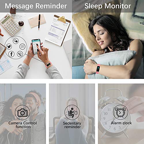 KUNGIX Pulsera Actividad Inteligente, Impermeable IP68 Pulsera Inteligente 0,96 Pulgadas Pantalla Color, Monitor Ritmo Cardíaco y Sueño 14 Modos de Deporte Mujer Hombre Niño Smartwatch Android y iOS