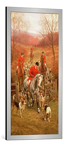 Kunst für Alle Cuadro con Marco: Edward Algernon Stuart Douglas On The Scent 1906" - Impresión artística Decorativa con Marco, 45x95 cm, Plata cepillada