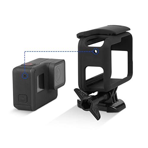 Kupton Marco para GoPro Hero7 / (2018) 6/5 Carcasa Carcasa Protectora de Borde de Carcasa para Go Pro Hero (2018) 6/5 Negro con Enchufe y Tornillo Móvil de Extracción Rápida